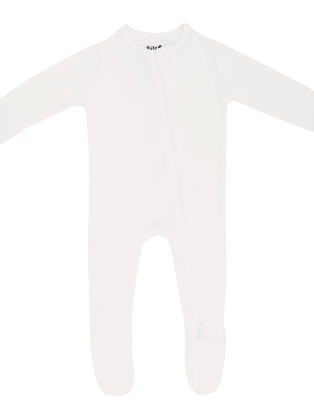 Kyte BABY White Footed Zippered One-Piece Romper Size 0-3M NWT
